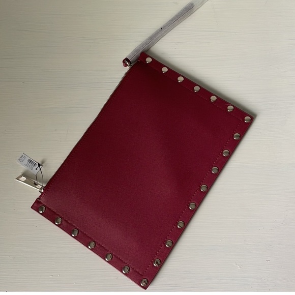 NWT White House Black Market Large Floral Studded Clutch - Picture 9 of 16